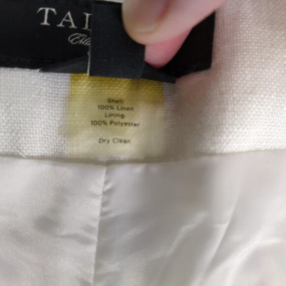 Talbots White Pure Irish Linen Crop Pants Women's 20W Modern Wide Leg 37x23 Belt - Picture 8 of 10